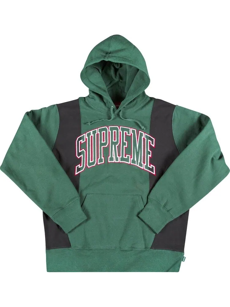 Толстовка Supreme Paneled Arc Hooded Sweatshirt 'Green' — изображение 1 из 2, зеленый