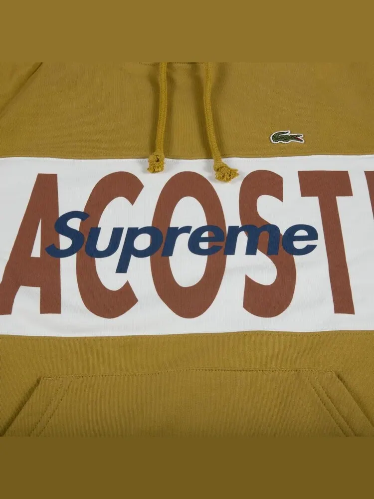 Толстовка Supreme x Lacoste Logo Panel Hooded Sweatshirt 'Gold' — изображение 2 из 2, золото