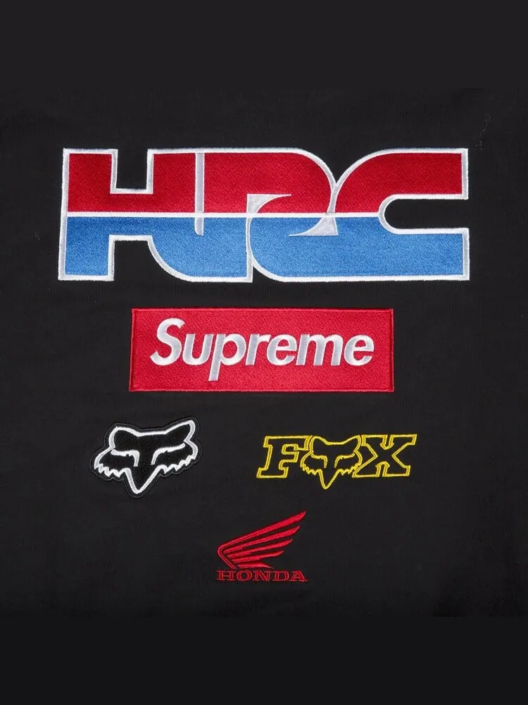 Толстовка Supreme x Honda Fox Racing Crewneck 'Black' — изображение 3 из 3, черный
