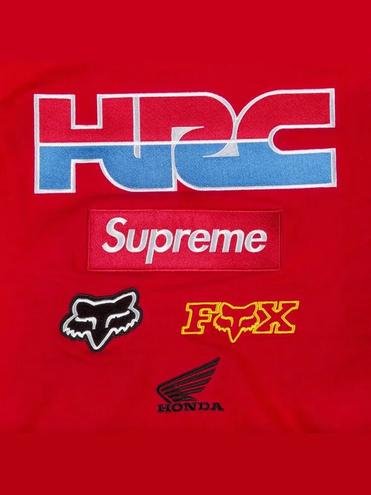 Толстовка Supreme x Honda Fox Racing Crewneck 'Red' — изображение 3 из 3, красный