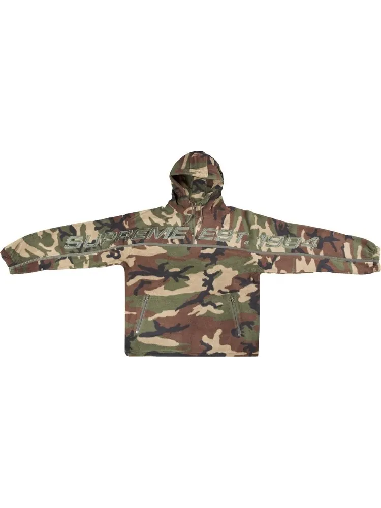 Толстовка Supreme Polartec Half Zip Hooded Sweatshirt 'Camo' — изображение 1 из 2, мульти