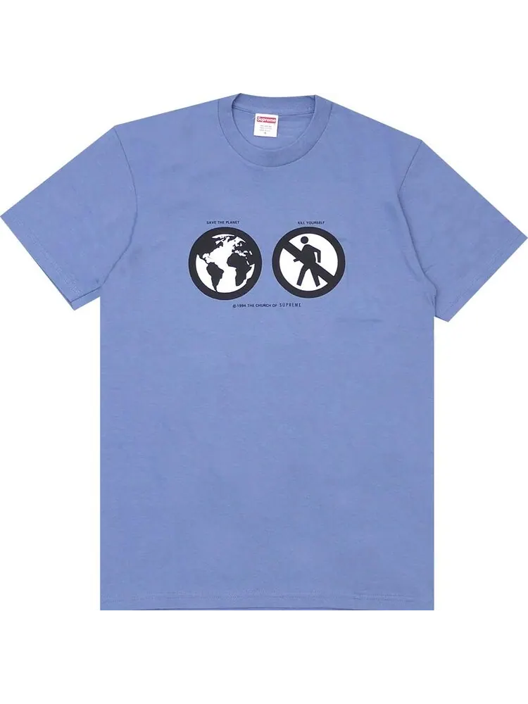 Футболка Supreme Save The Planet Tee 'Slate' — изображение 1 из 1, синий