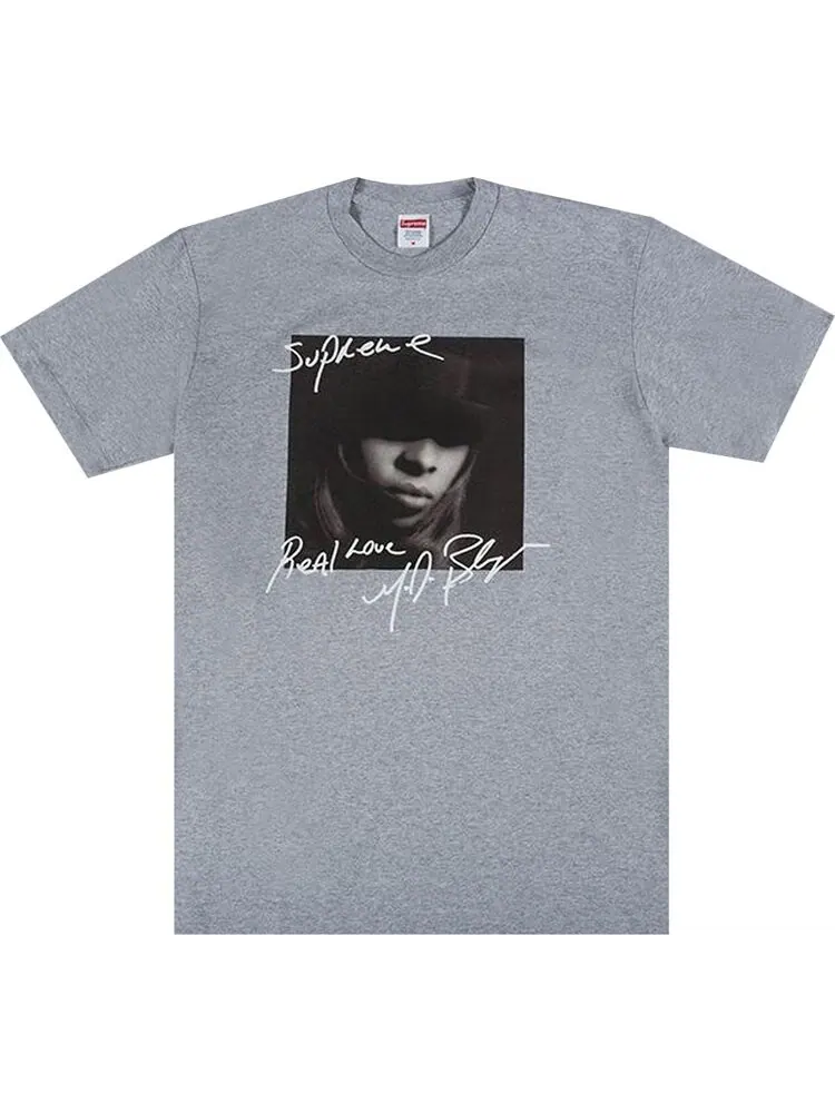 Футболка Supreme Mary J. Blige Tee 'Heather Grey' — изображение 1 из 1, серый