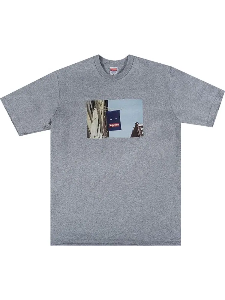 Футболка Supreme Banner Tee 'Heather Grey' — изображение 1 из 1, серый