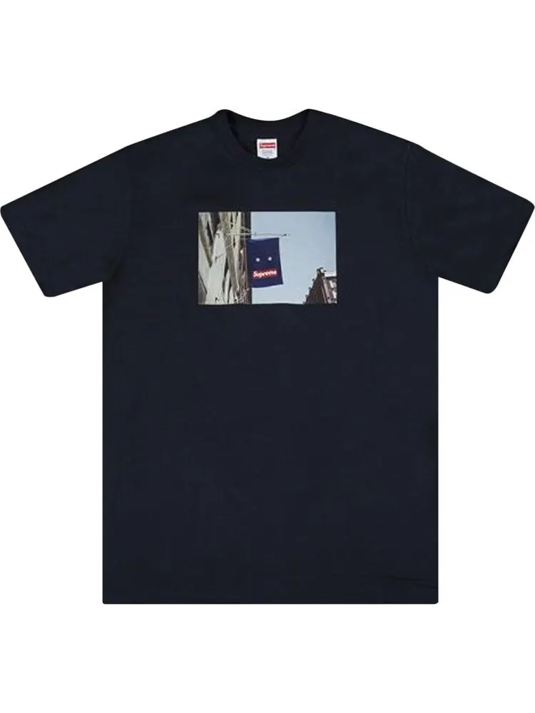 Футболка Supreme Banner Tee 'Navy' — изображение 1 из 1, синий