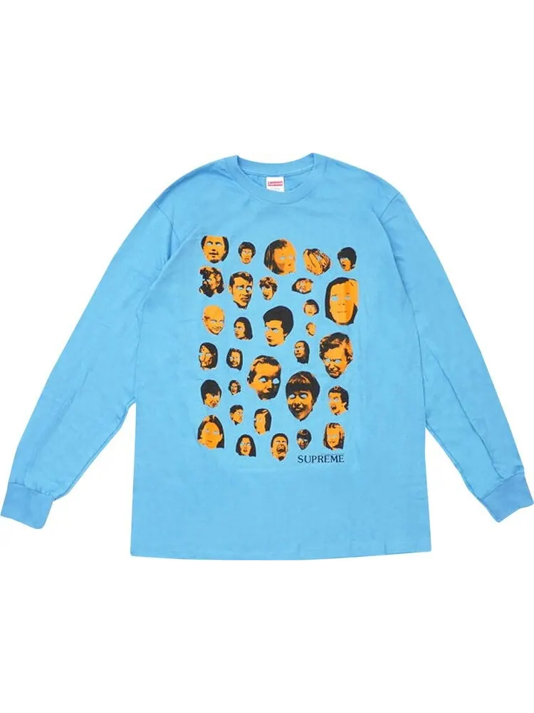 Лонгслив Supreme Faces Long-Sleeve Tee 'Light Slate' — изображение 1 из 1, синий