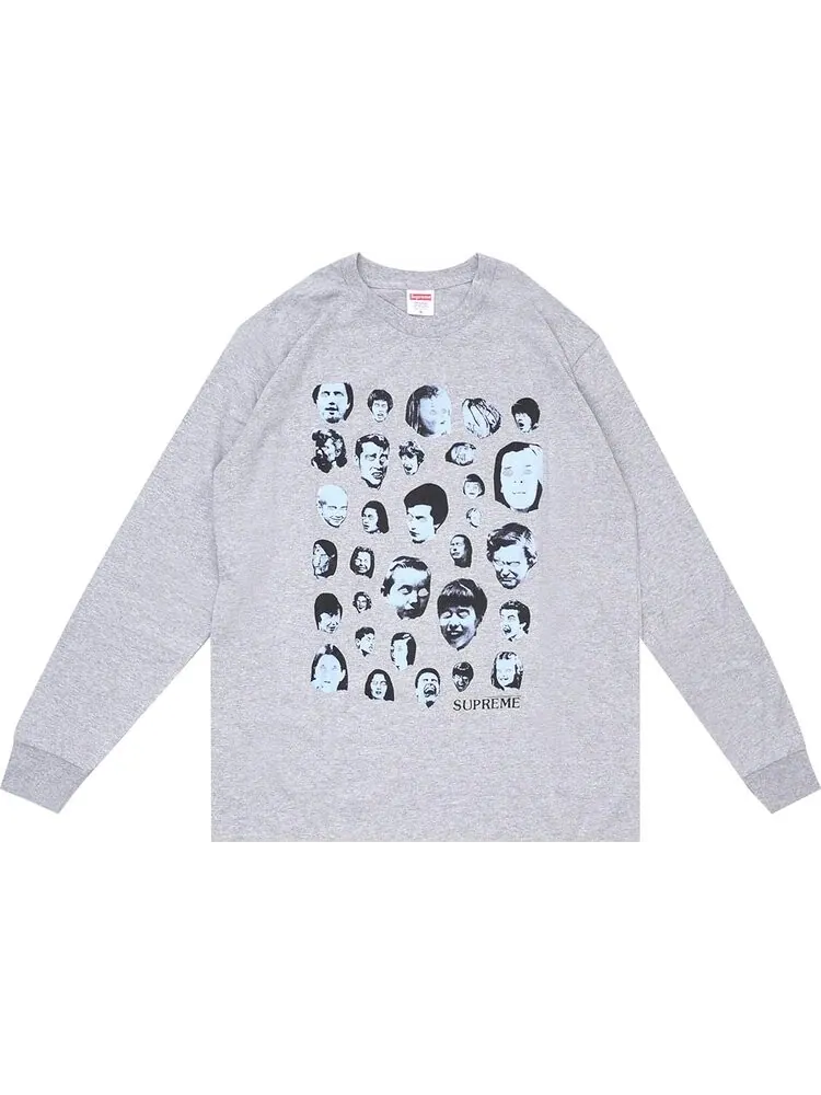 Лонгслив Supreme Faces Long-Sleeve Tee 'Heather Grey' — изображение 1 из 1, серый