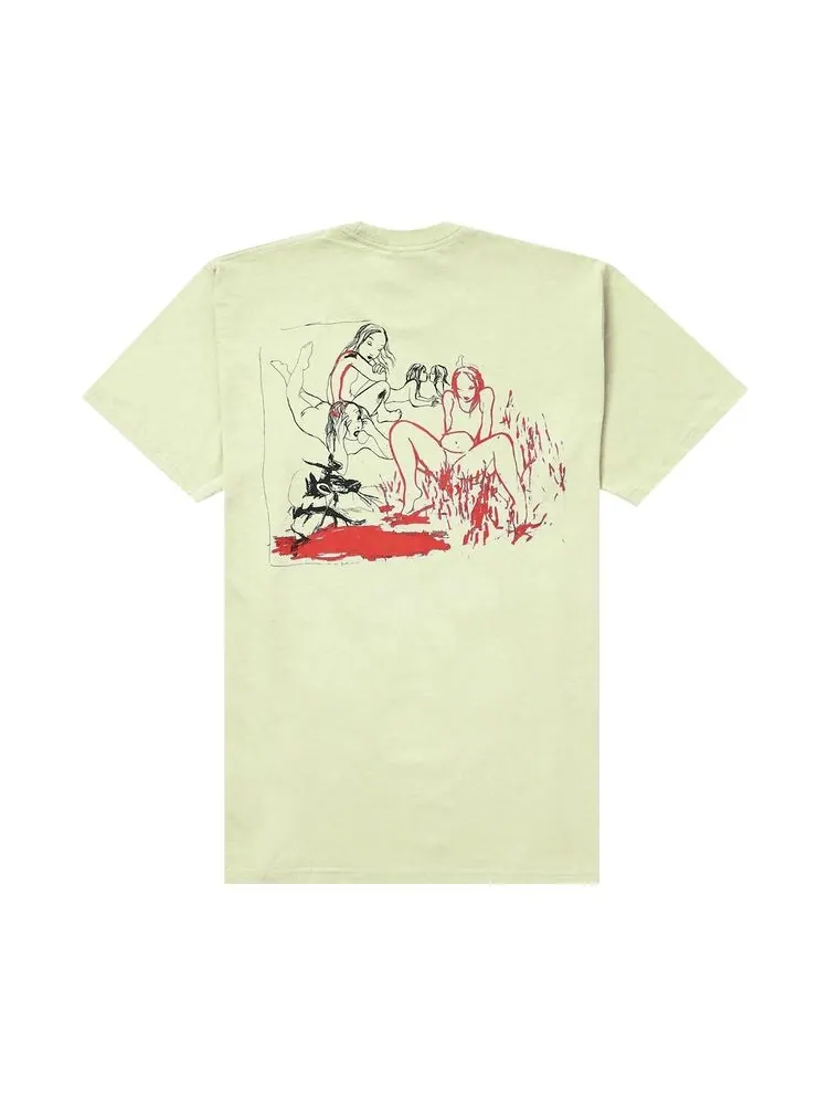 Футболка Supreme Heroines Tee Pale Yellow — изображение 2 из 2, бледный желтый