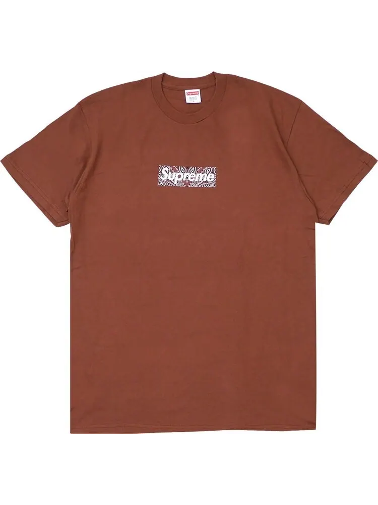 Футболка Supreme Bandana Box Logo Tee 'Brown' — изображение 1 из 1, коричневый
