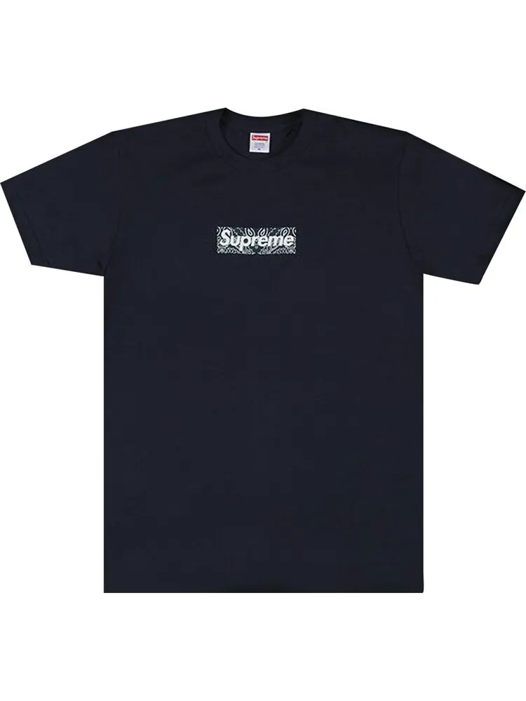 Футболка Supreme Bandana Box Logo Tee 'Navy' — изображение 1 из 1, синий