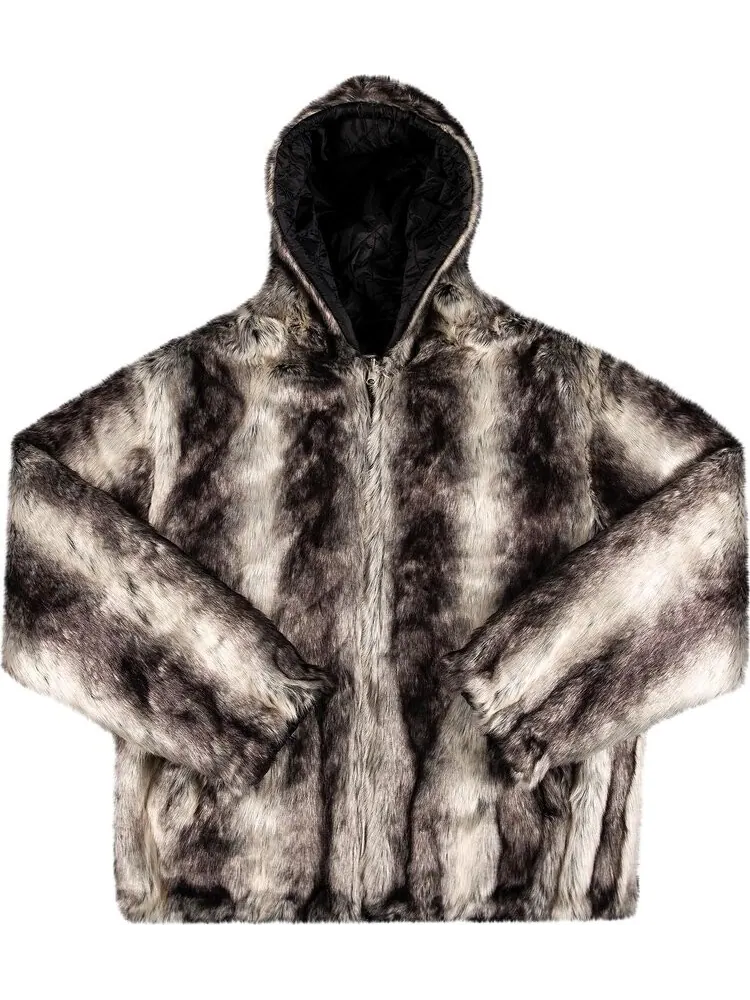 Куртка Supreme Faux Fur Reversible Hooded Jacket 'Black' — изображение 1 из 3, черный