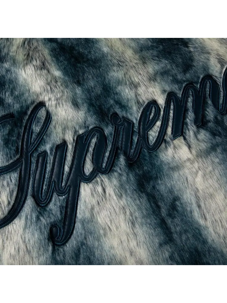 Куртка Supreme Faux Fur Reversible Hooded Jacket 'Ice Blue' — изображение 3 из 3, синий