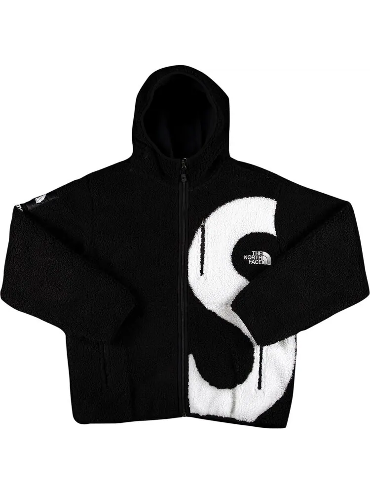 Куртка Supreme x The North Face S Logo Hooded Fleece Jacket 'Black' — изображение 1 из 3, черный
