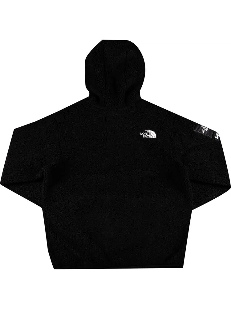 Куртка Supreme x The North Face S Logo Hooded Fleece Jacket 'Black' — изображение 2 из 3, черный
