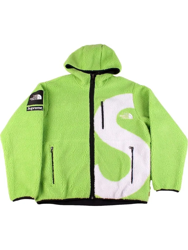Куртка Supreme x The North Face S Logo Hooded Fleece Jacket 'Lime' — изображение 1 из 1, зеленый