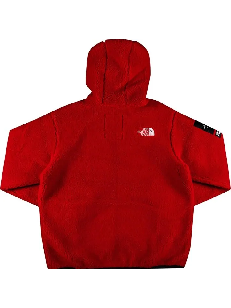 Куртка Supreme x The North Face S Logo Hooded Fleece Jacket 'Red' — изображение 2 из 3, красный