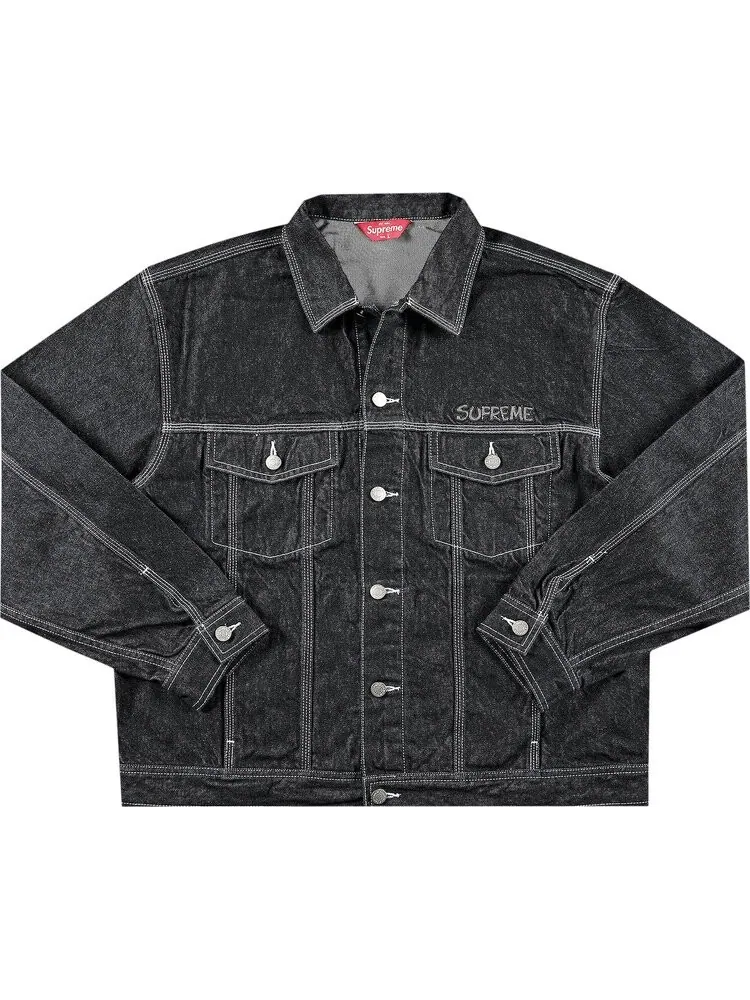 Куртка Supreme x Smurfs Denim Trucker Jacket 'Black' — изображение 1 из 3, черный