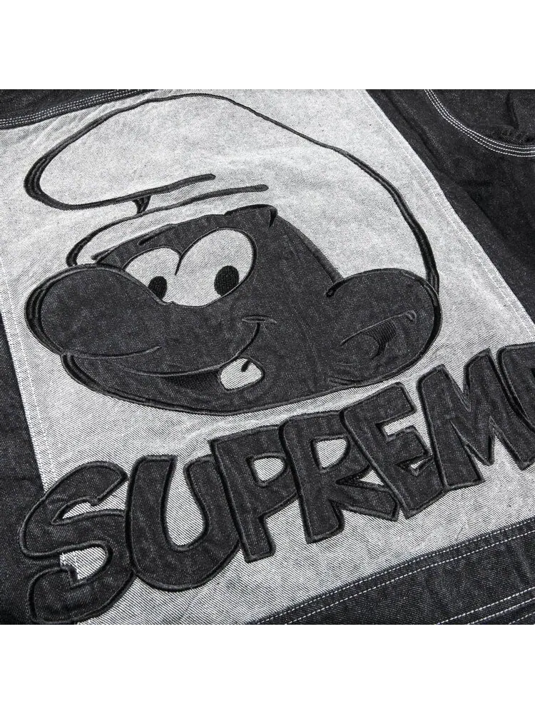 Куртка Supreme x Smurfs Denim Trucker Jacket 'Black' — изображение 3 из 3, черный