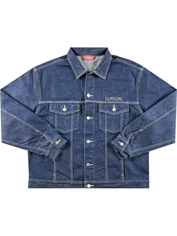 Куртка Supreme x Smurfs Denim Trucker Jacket 'Blue' — изображение 1 из 3, синий