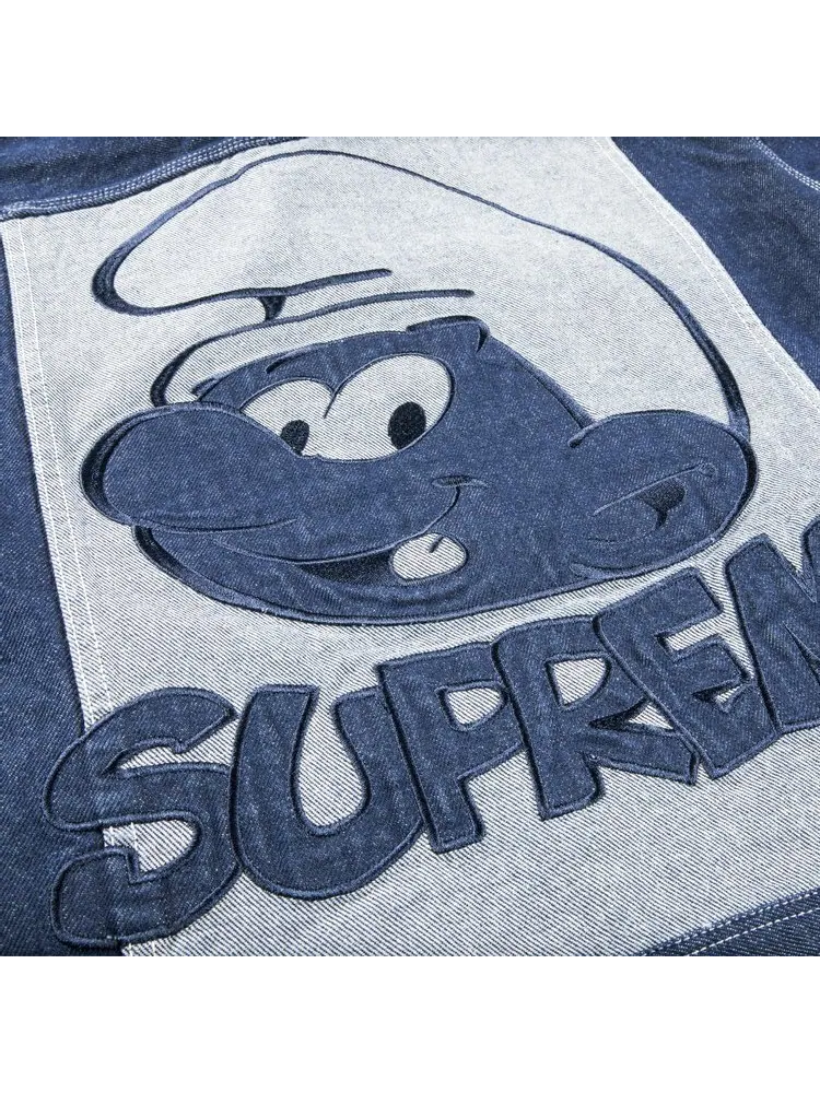 Куртка Supreme x Smurfs Denim Trucker Jacket 'Blue' — изображение 3 из 3, синий