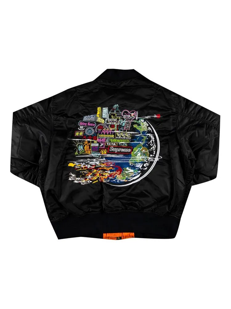 Куртка Supreme Globe MA-1 'Black' — изображение 2 из 3, черный