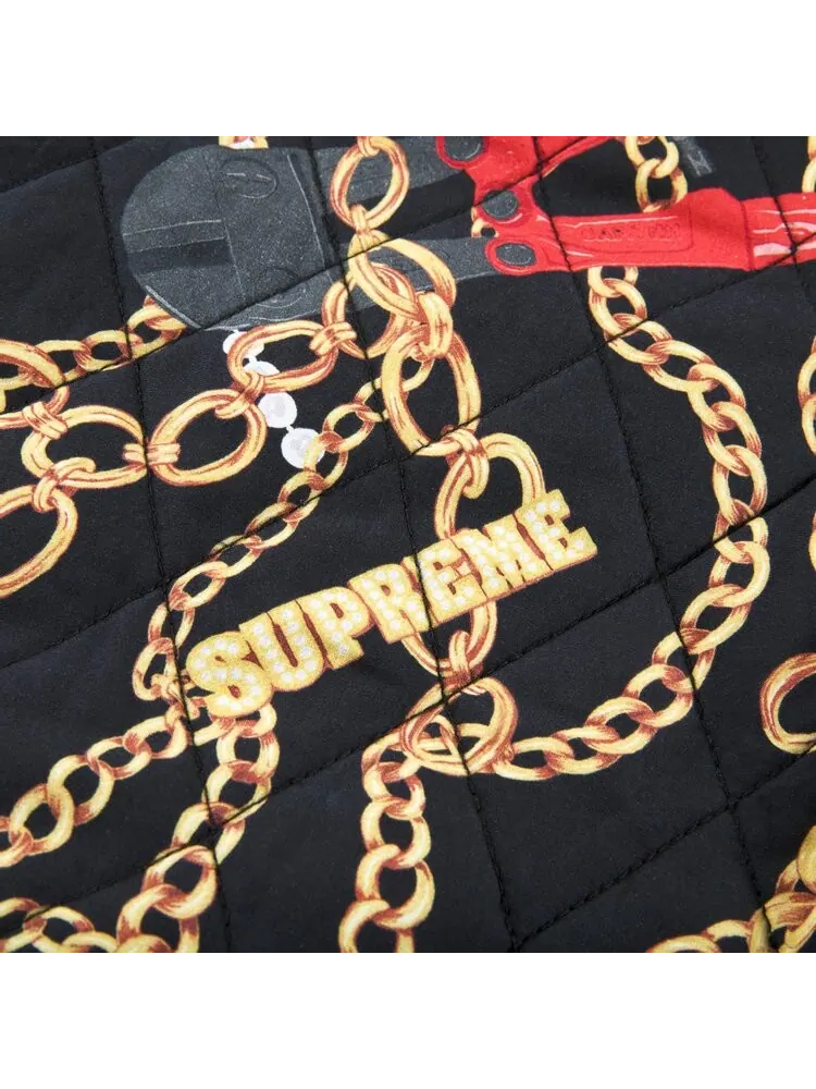 Куртка Supreme Chains Quilted Jacket 'Black' — изображение 2 из 2, черный