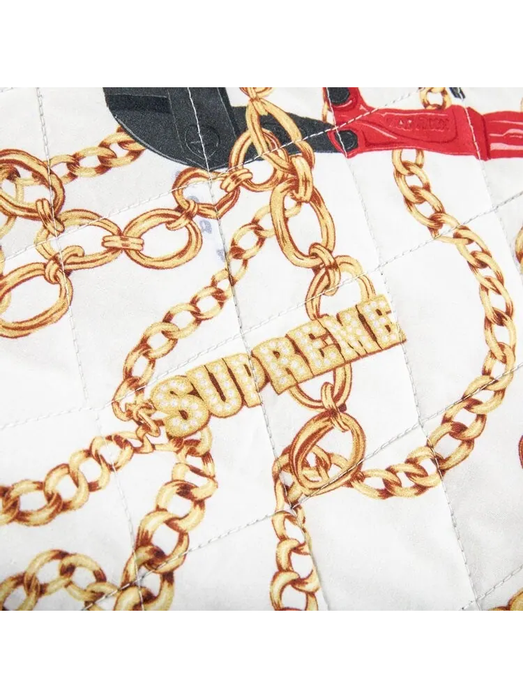 Куртка Supreme Chains Quilted Jacket 'White' — изображение 2 из 2, белый