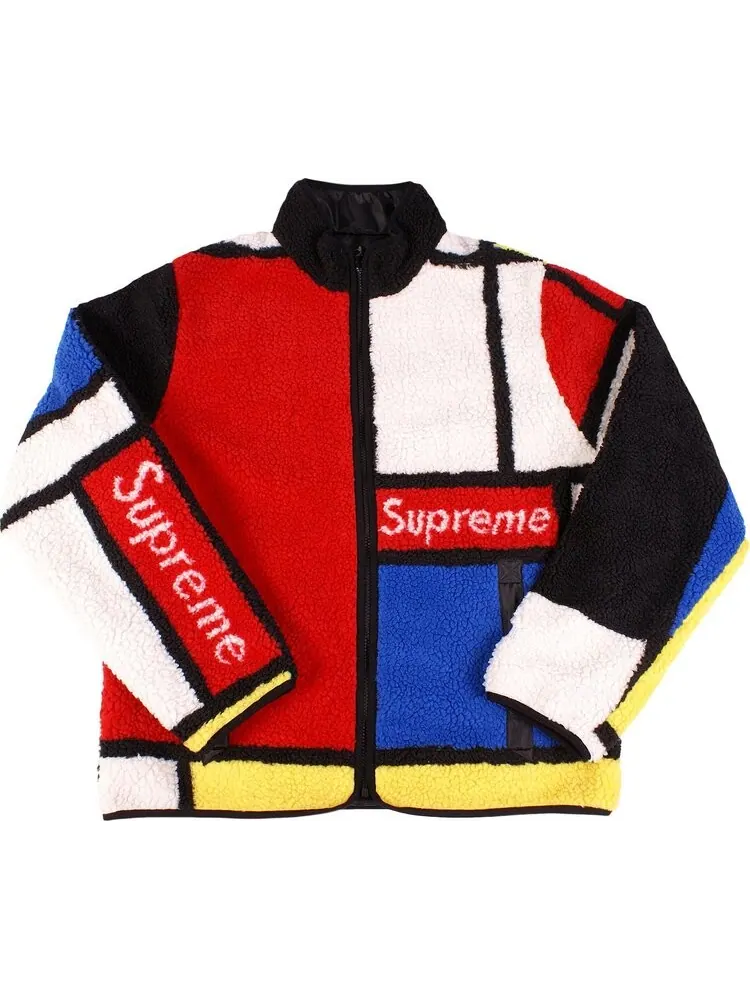 Куртка Supreme Reversible Colorblocked Fleece Jacket 'Red' — изображение 1 из 1, красный