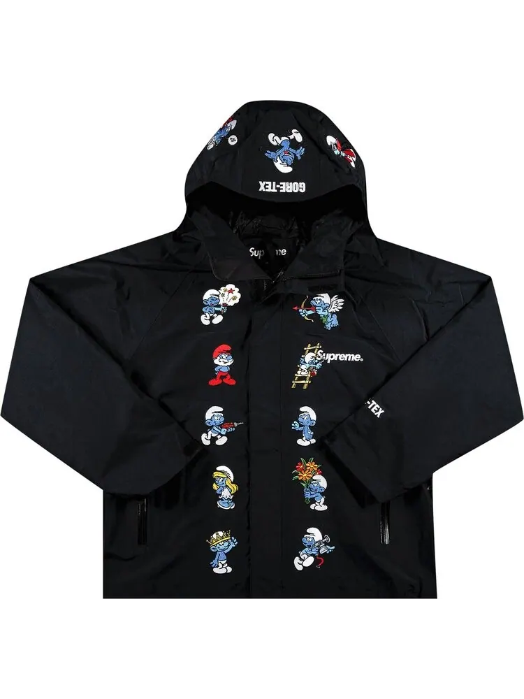 Куртка Supreme x Smurfs GORE-TEX Shell Jacket 'Black' — изображение 1 из 2, черный