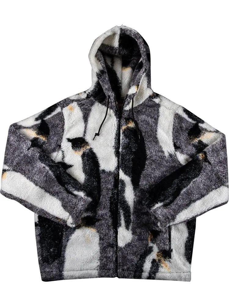 Куртка Supreme Penguins Hooded Fleece Jacket 'Black' — изображение 1 из 3, черный