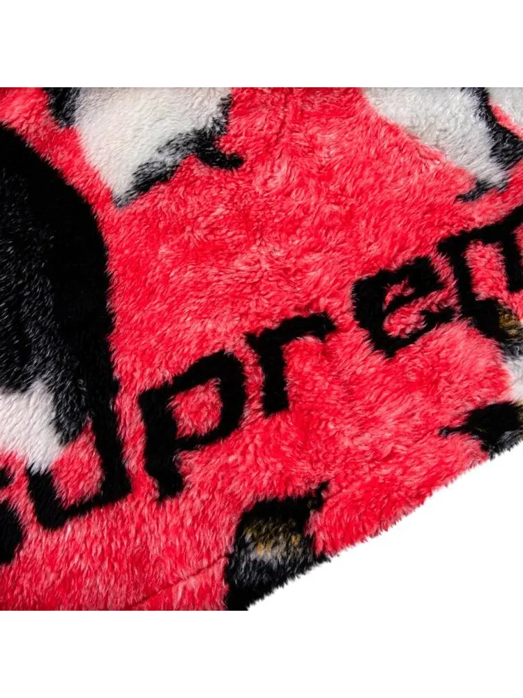 Куртка Supreme Penguins Hooded Fleece Jacket 'Pink' — изображение 3 из 3, розовый