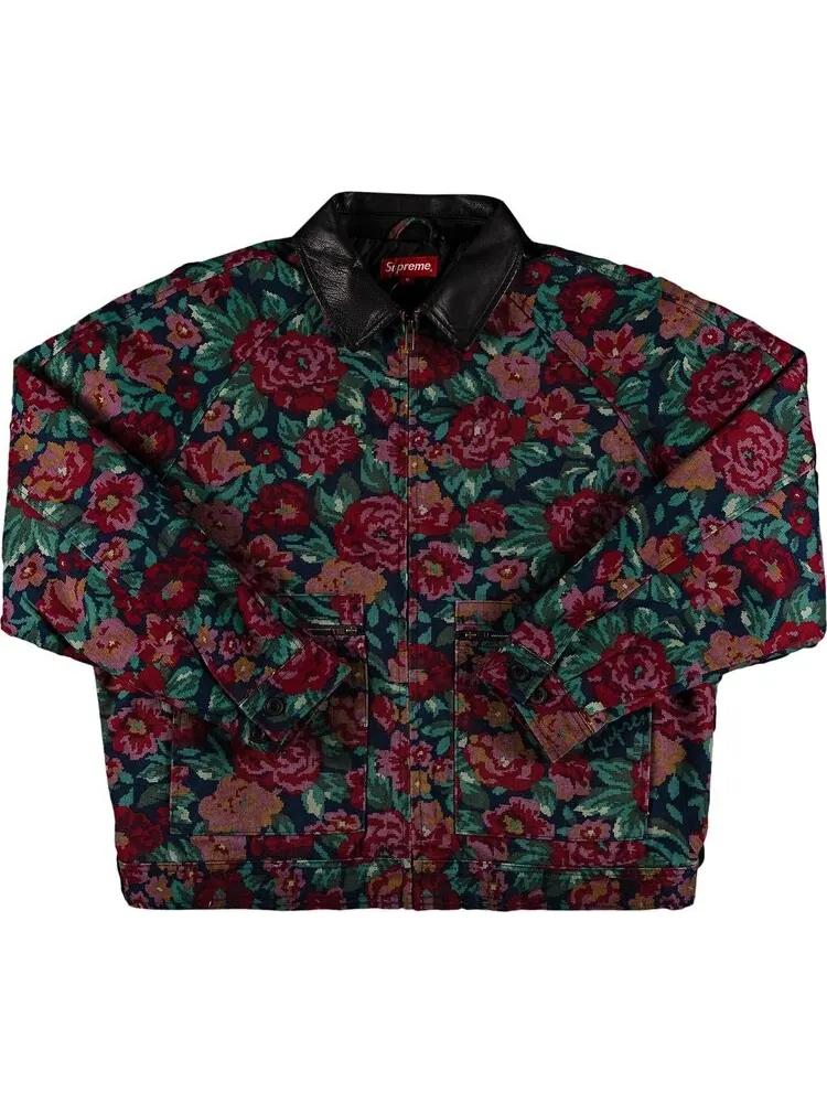 Куртка Supreme Leather Collar Work Jacket 'Digi Floral' — изображение 1 из 3, мульти