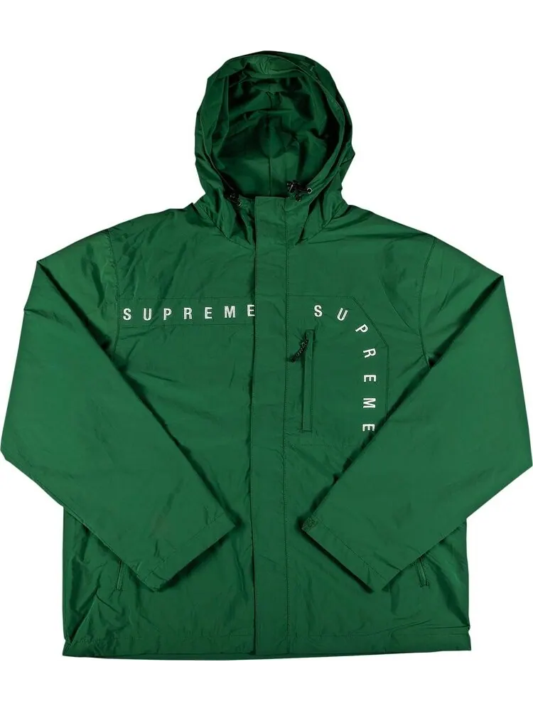 Куртка Supreme Curve Logos Ripstop Jacket 'Olive' — изображение 1 из 2, зеленый