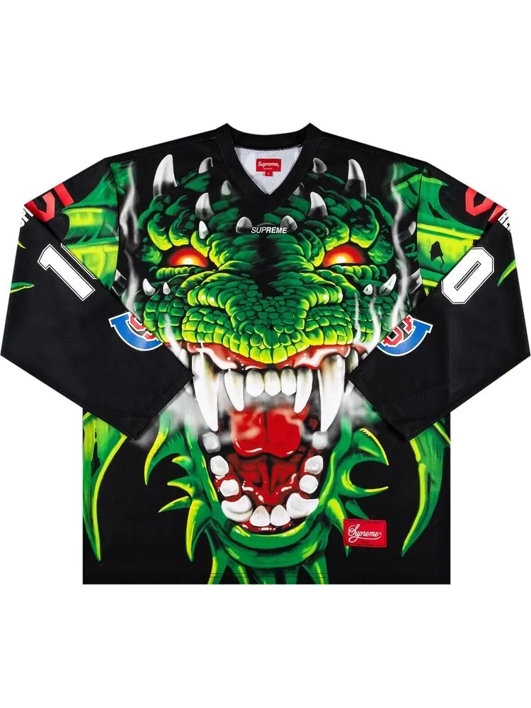 Футболка Supreme Dragon Hockey Jersey 'Black' — изображение 1 из 3, черный