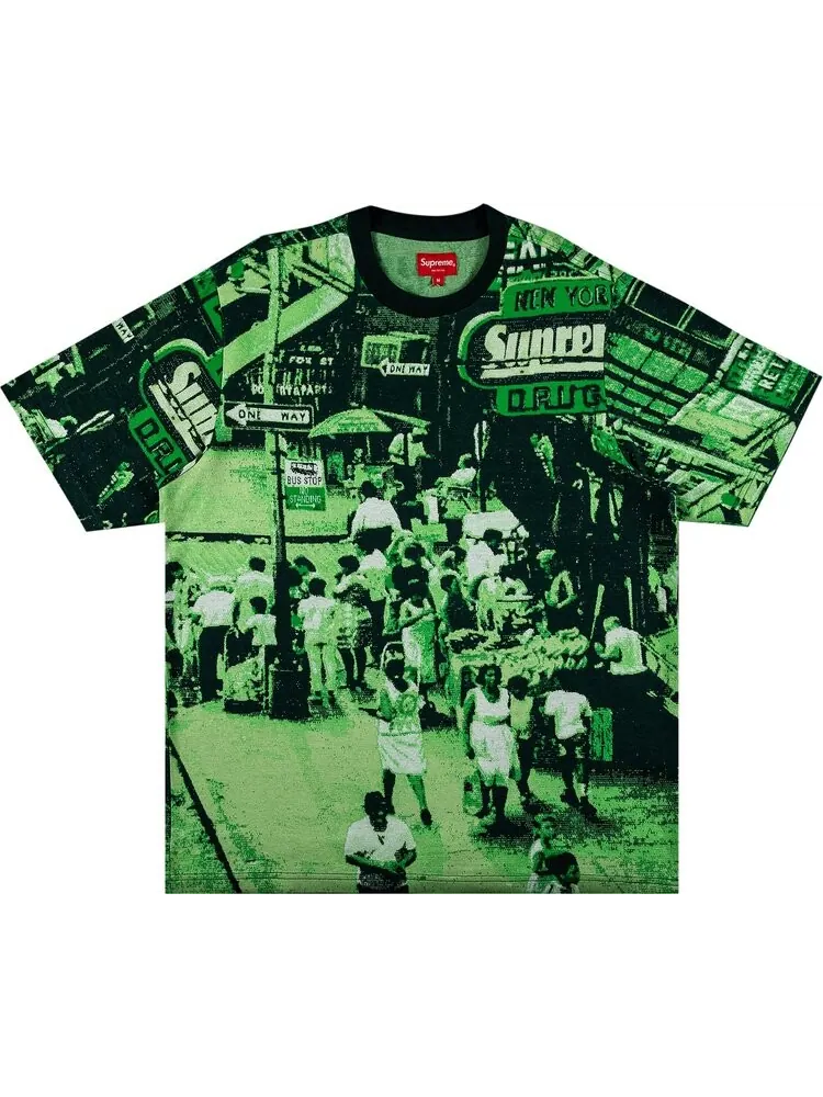 Футболка Supreme Street Scene Jacquard Short-Sleeve Top 'Green' — изображение 1 из 2, зеленый