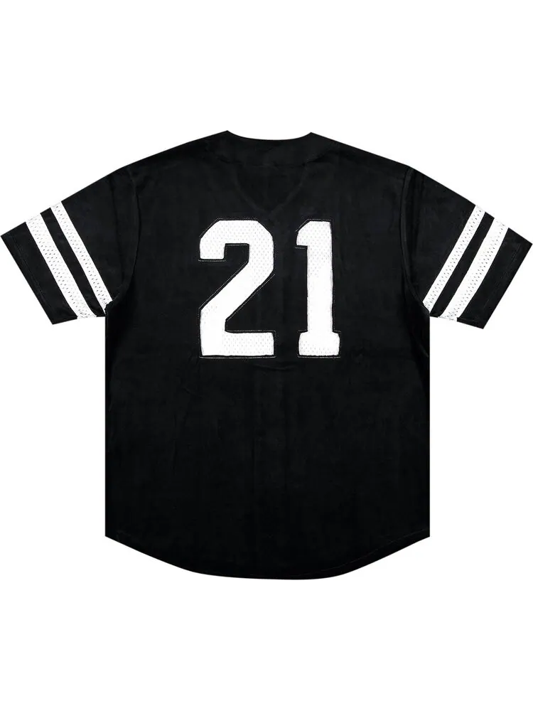 Футболка Supreme Velour Baseball Jersey 'Black' — изображение 2 из 3, черный