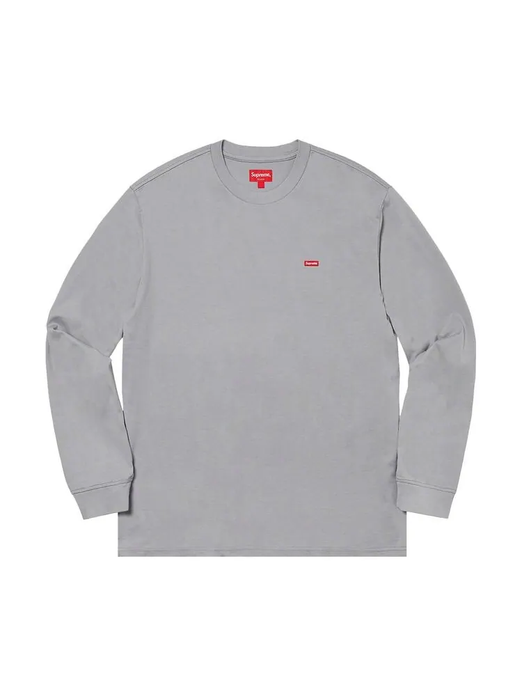 Футболка Supreme Small Box Long-Sleeve Tee Grey — изображение 1 из 1, серый