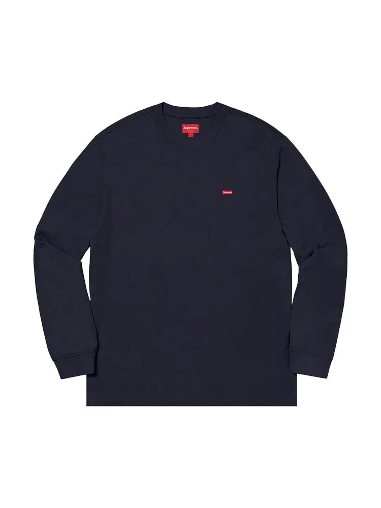 Футболка Supreme Small Box Long-Sleeve Tee Navy — изображение 1 из 1, темно-синий