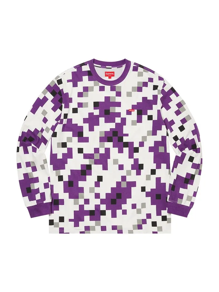 Футболка Supreme Small Box Long-Sleeve Tee Purple Digi Camo — изображение 1 из 1, фиолетовый