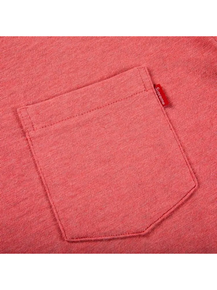 Футболка Supreme Short-Sleeve Pocket Tee 'Heather Coral' — изображение 2 из 2, розовый