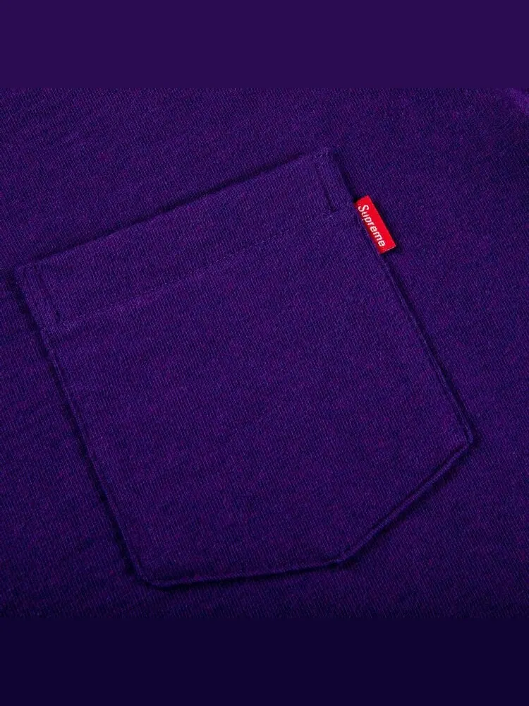 Футболка Supreme Short-Sleeve Pocket Tee 'Heather Purple' — изображение 2 из 2, фиолетовый