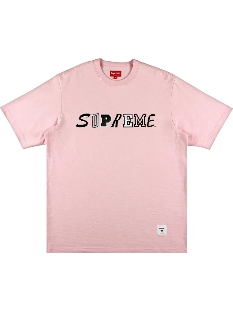 Футболка Supreme Collage Logo Short-Sleeve Top 'Pink' — изображение 1 из 2, розовый