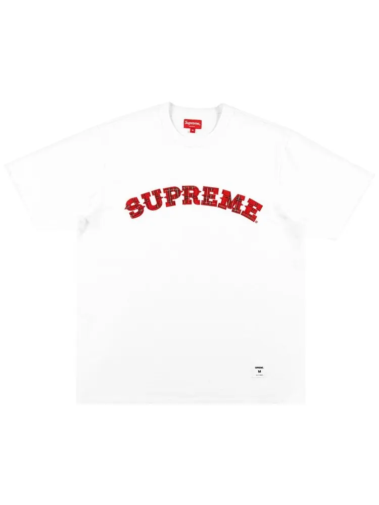 Футболка Supreme Plaid Appliqué Short-Sleeve Top 'White' — изображение 1 из 2, белый