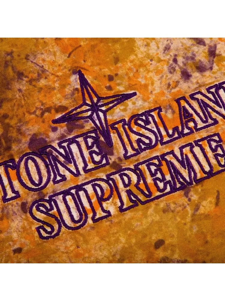 Футболка Supreme x Stone Island Embroidered Logo Short-Sleeve Top 'Coral' — изображение 2 из 2, оранжевый