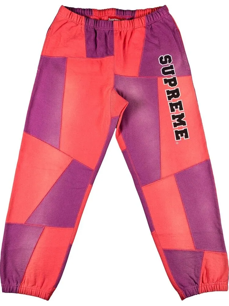 Спортивные брюки Supreme Patchwork Sweatpant 'Bright Coral' — изображение 1 из 3, розовый
