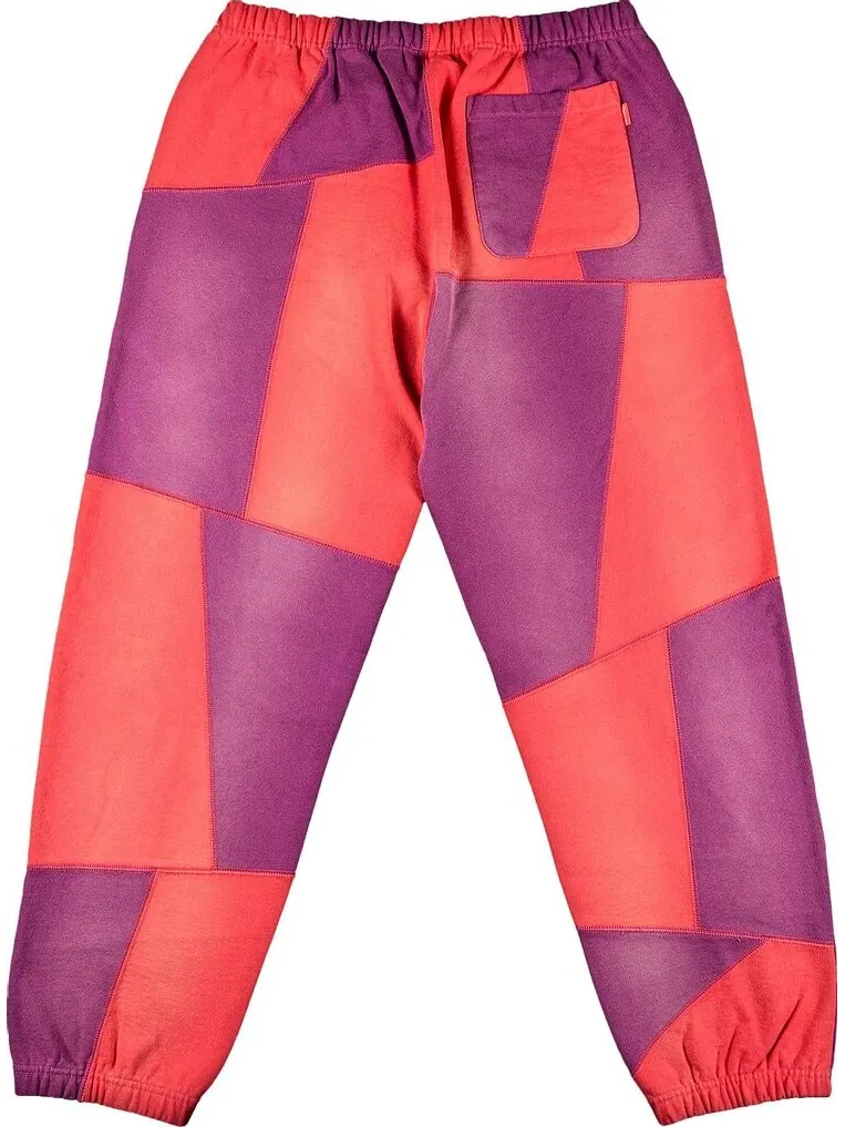 Спортивные брюки Supreme Patchwork Sweatpant 'Bright Coral' — изображение 2 из 3, розовый