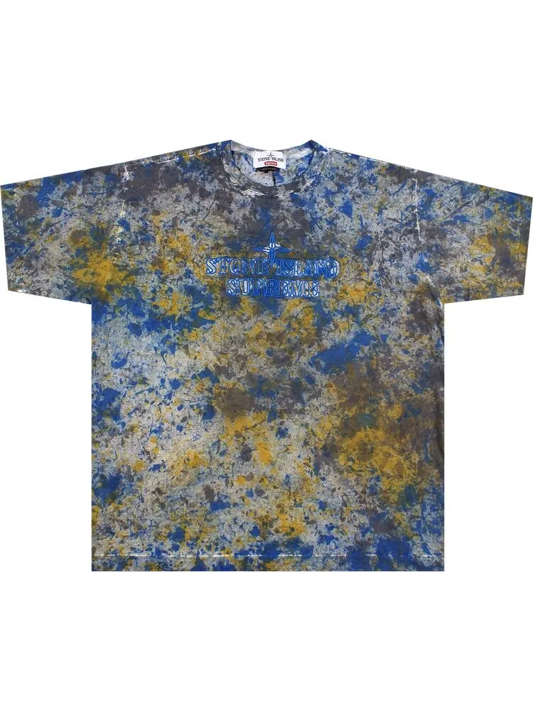 Футболка Supreme x Stone Island Embroidered Logo Short-Sleeve Top 'Dark Blue' — изображение 1 из 1, синий