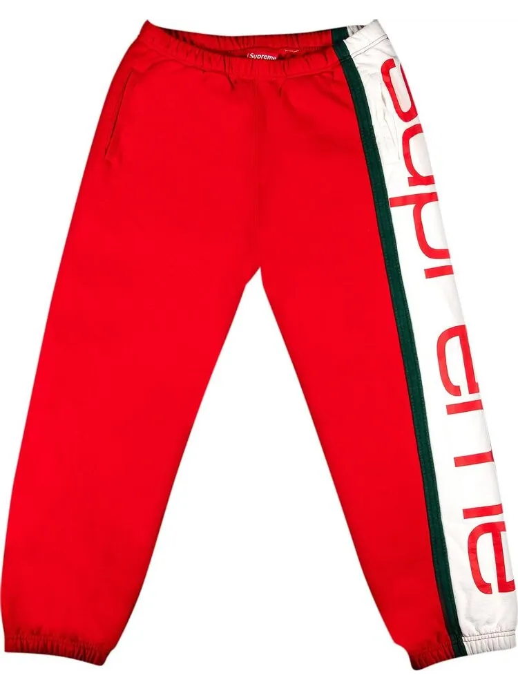 Спортивные брюки Supreme Big Logo Paneled Sweatpant 'Red' — изображение 1 из 3, красный