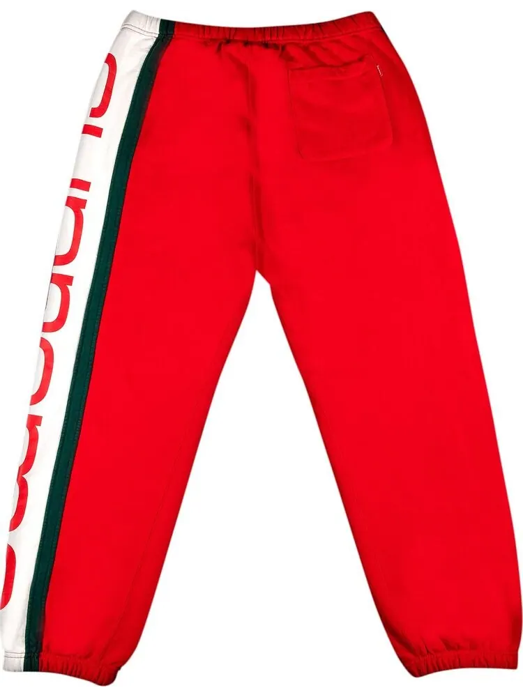 Спортивные брюки Supreme Big Logo Paneled Sweatpant 'Red' — изображение 2 из 3, красный