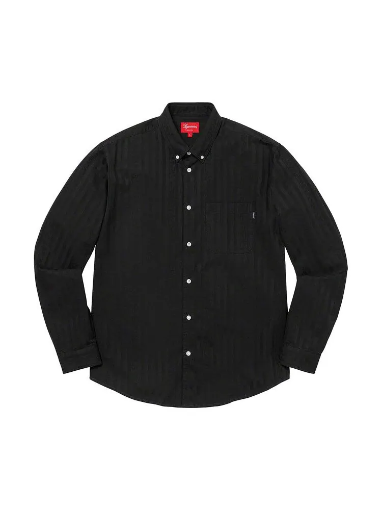 Рубашка Supreme Jacquard Stripe Twill Shirt — изображение 1 из 1, черный